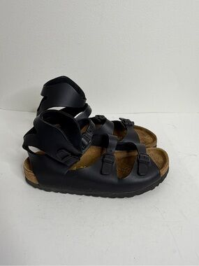 Birkenstock Athens Sandals Womens 36 5 Black Leather Gladiator Festival Summer